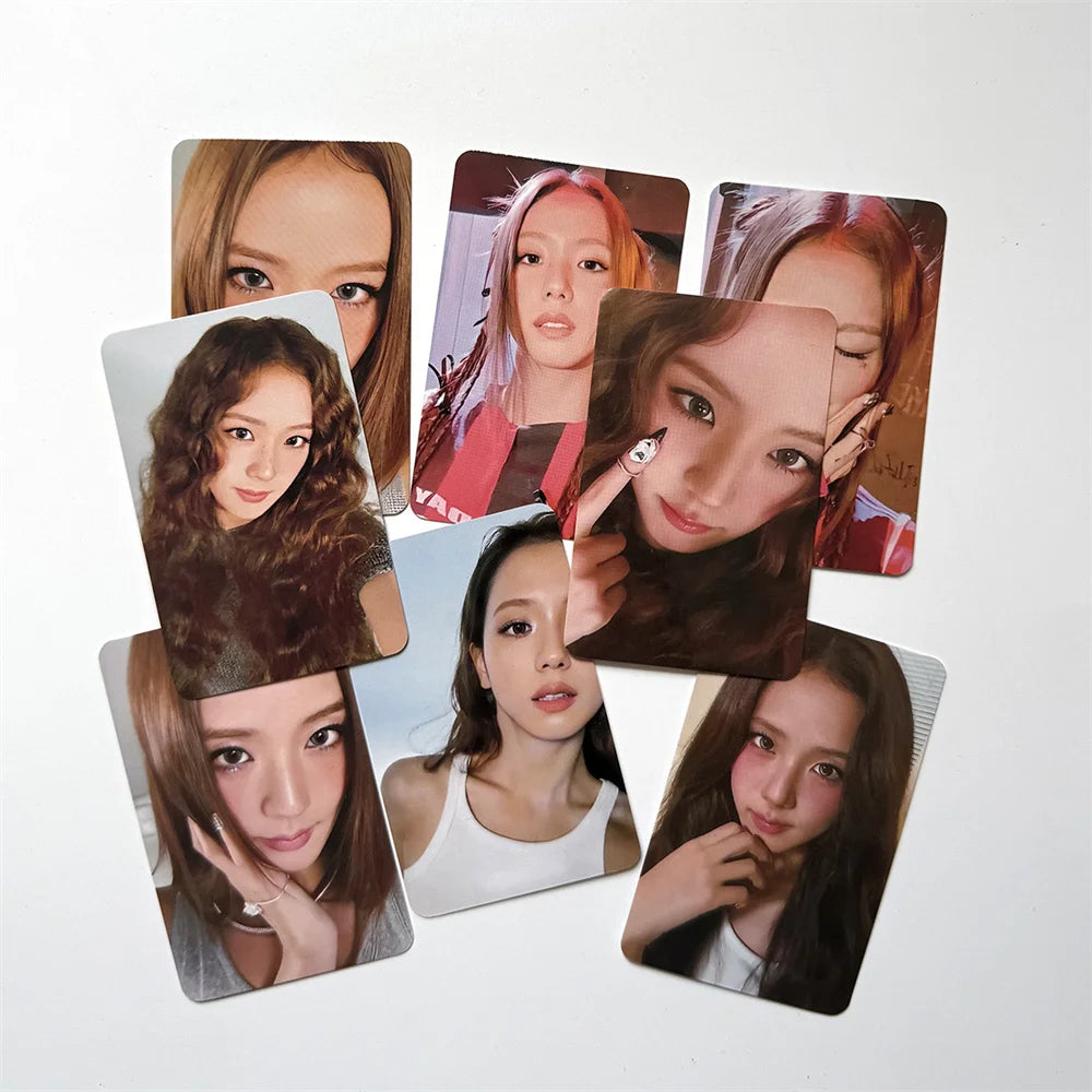 Kpop JISOO Solo Album AMORTAGE Photocard 8pcs/Set Double Sides Printing Bright Film Coated LOMO Card Fans Collection Gift