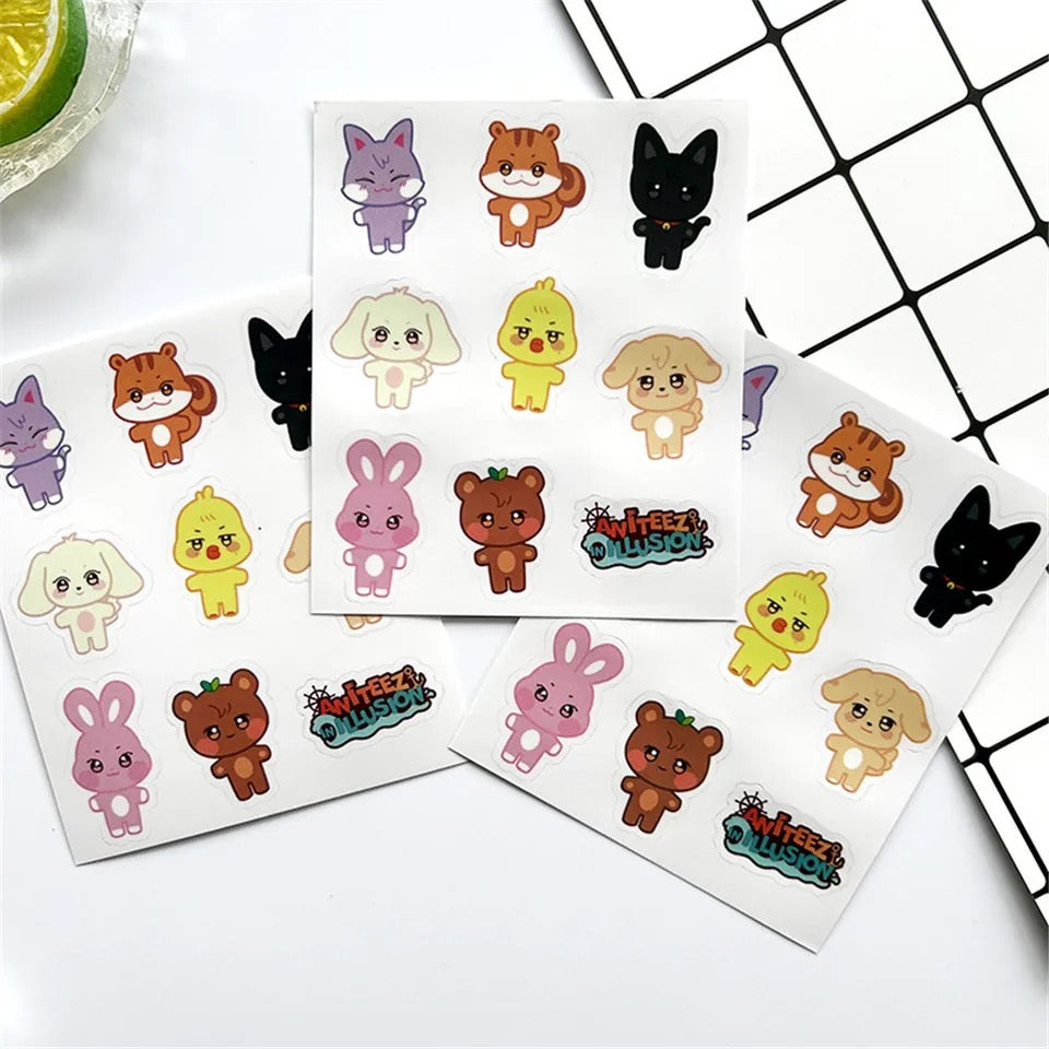 Kpop ATEEZ ANITEEZ Transparent Sticker Waterproof PVC Sticker Bottle Notebook Stickers Hongjoong Seonghwa Yunho Yeosang San Wooyoung Jongho