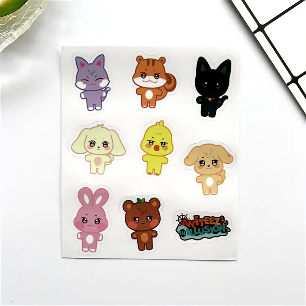 Kpop ATEEZ ANITEEZ Transparent Sticker Waterproof PVC Sticker Bottle Notebook Stickers Hongjoong Seonghwa Yunho Yeosang San Wooyoung Jongho
