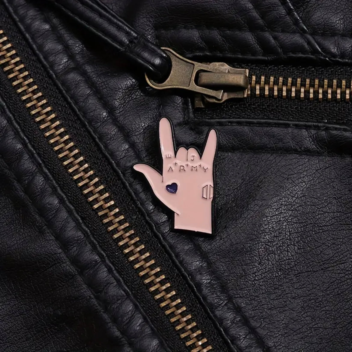 BTS Jungkook Hand Pin with ARMY Tattoo Design
