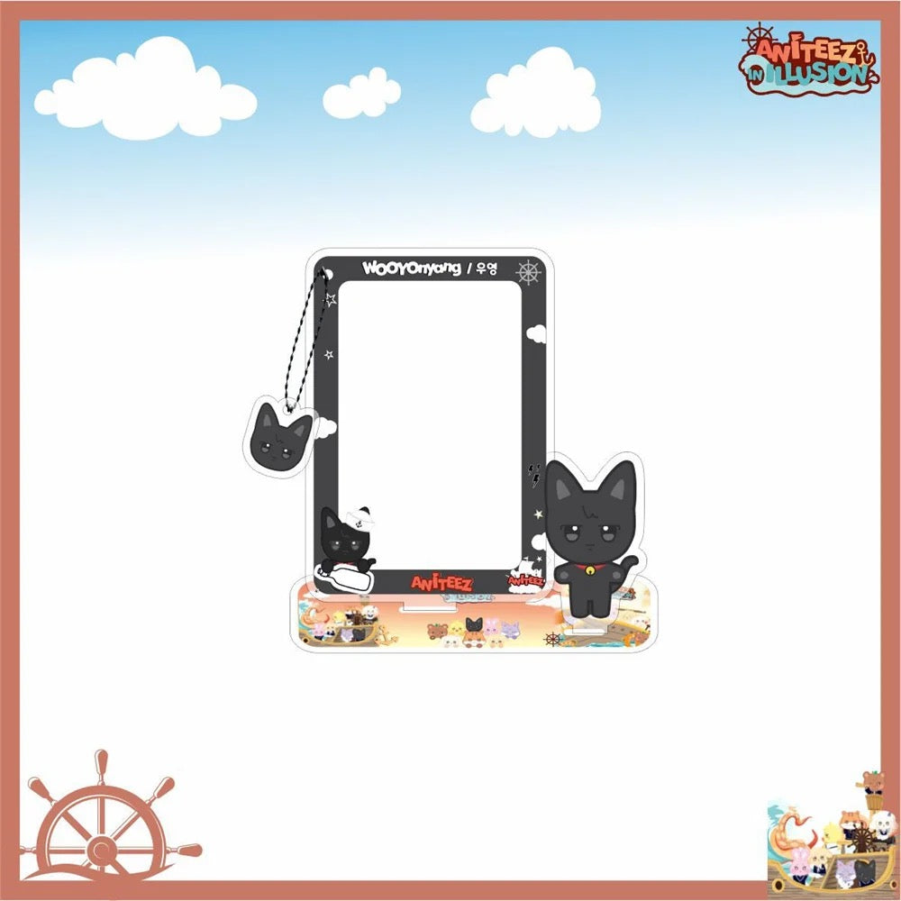 Kpop ATEEZ Standing Board ANITEEZ Cartoon Acrylic Picture Framed PhotoCard Holder Desktop Decoration