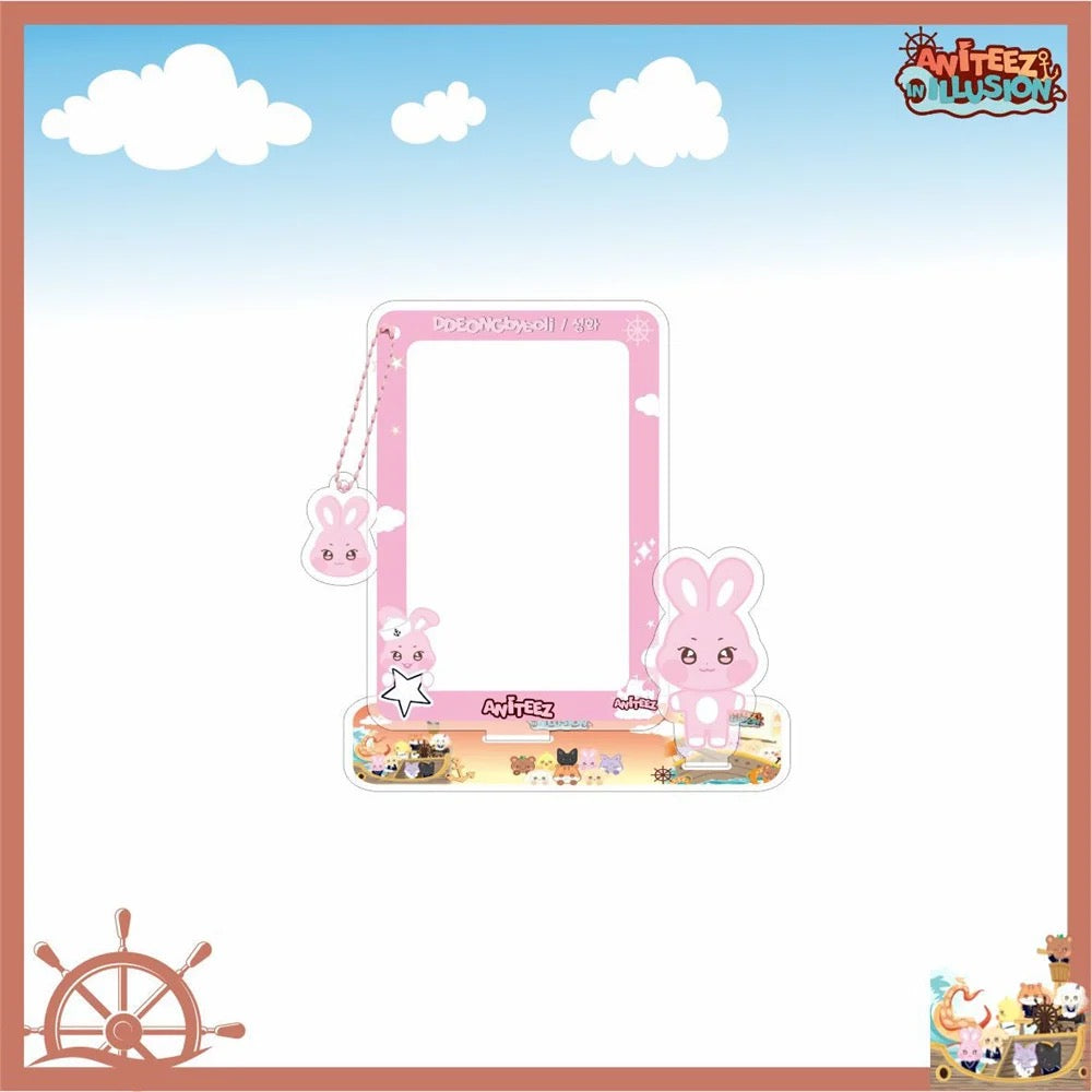 Kpop ATEEZ Standing Board ANITEEZ Cartoon Acrylic Picture Framed PhotoCard Holder Desktop Decoration