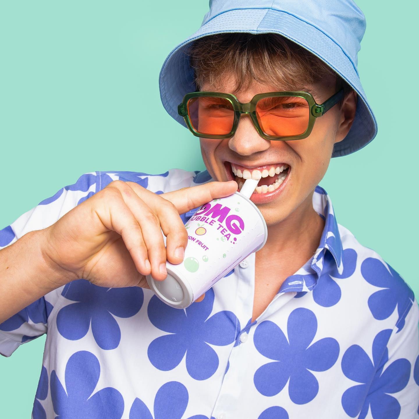 OMG Bubble Tea | Passion Fruit Green Tea With Popping Apple Bubbles 270ml