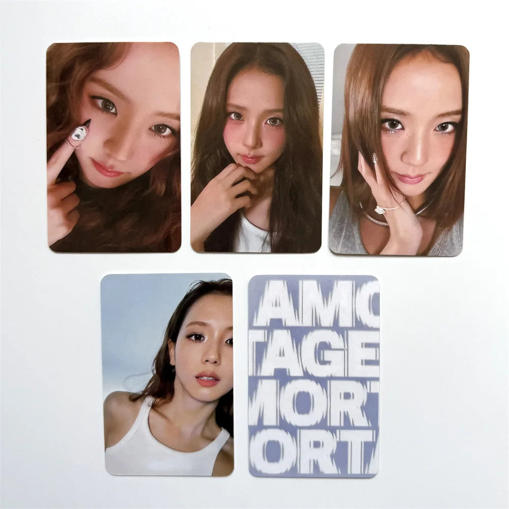 Kpop JISOO Solo Album AMORTAGE Photocard 8pcs/Set Double Sides Printing Bright Film Coated LOMO Card Fans Collection Gift