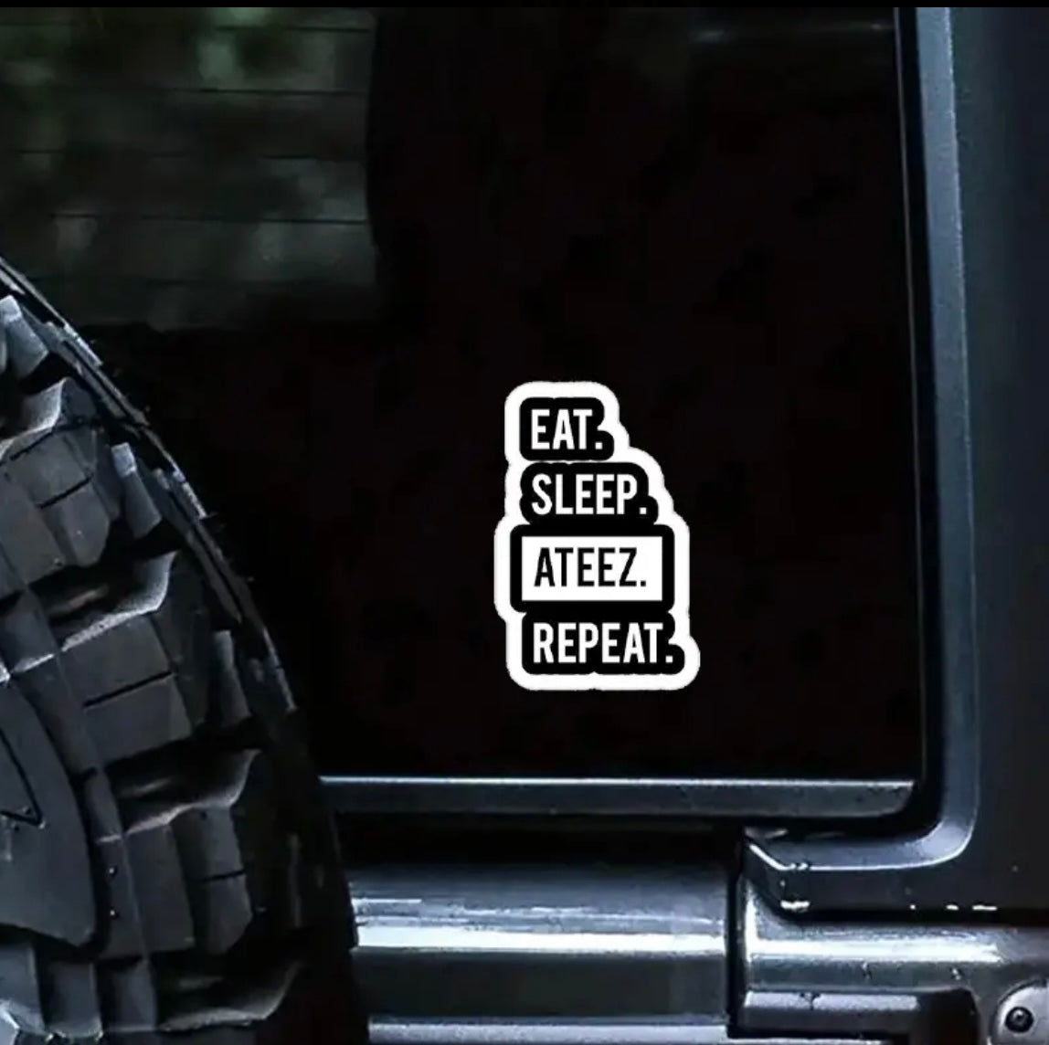 K-pop ATEEZ Vinyl Sticker For Cars, Motorcycles, Laptops, And More, Waterproof, UV Resistant, Trendy, Repeatable