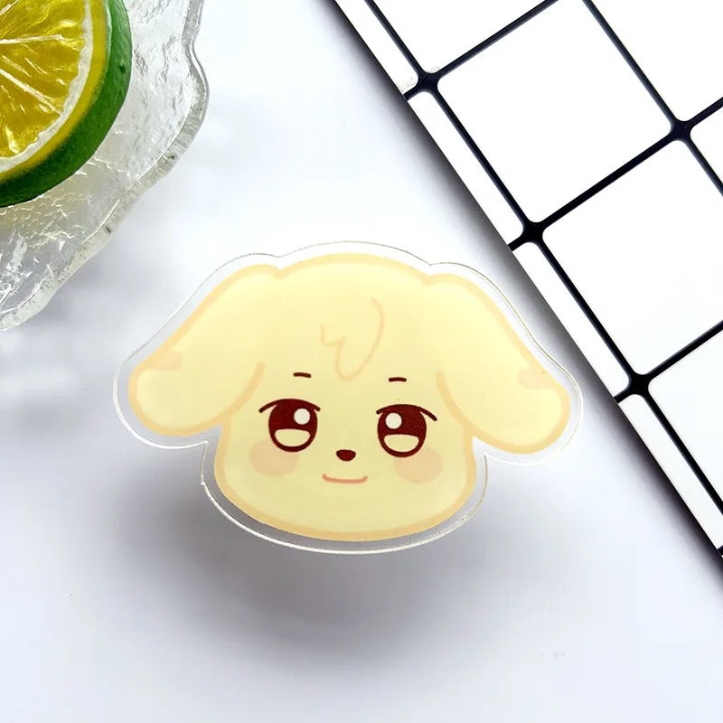 Kpop ATEEZ Phone Holder Stretchable Phone Stand ANITEEZ Character Self-adhesive Cellphone Mount