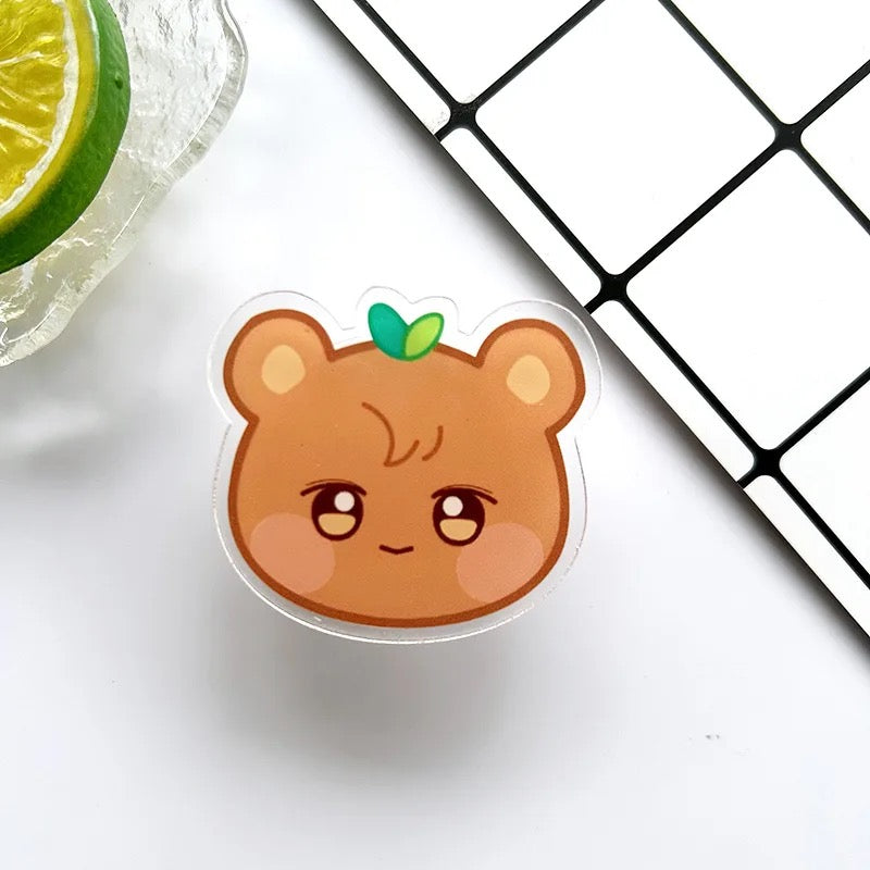 Kpop ATEEZ Phone Holder Stretchable Phone Stand ANITEEZ Character Self-adhesive Cellphone Mount