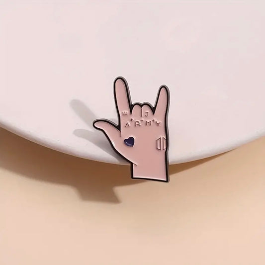 BTS Jungkook Hand Pin with ARMY Tattoo Design