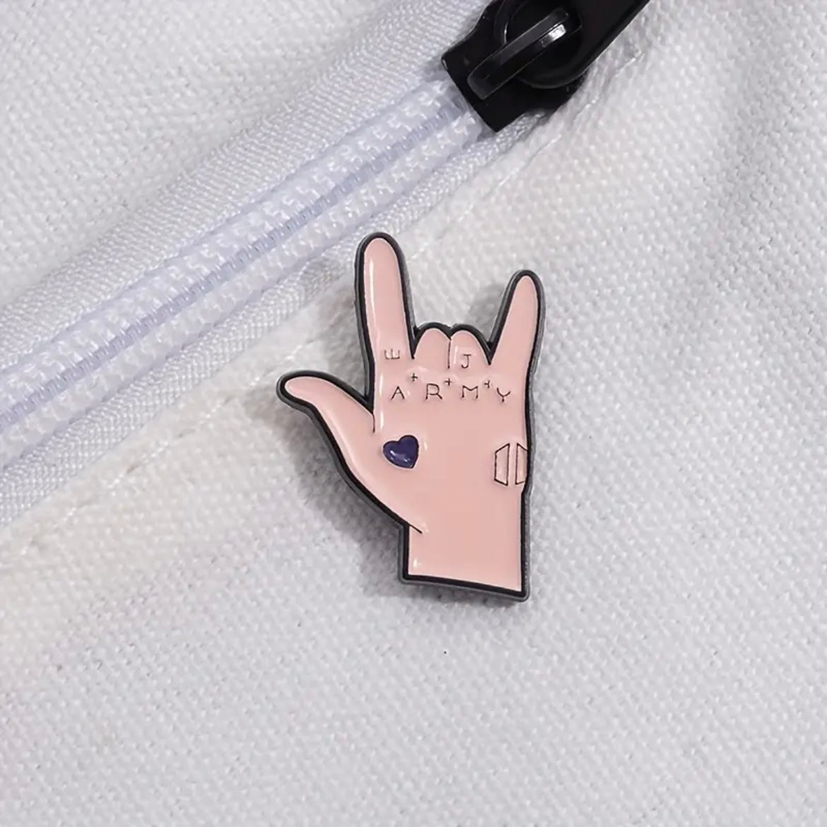 BTS Jungkook Hand Pin with ARMY Tattoo Design