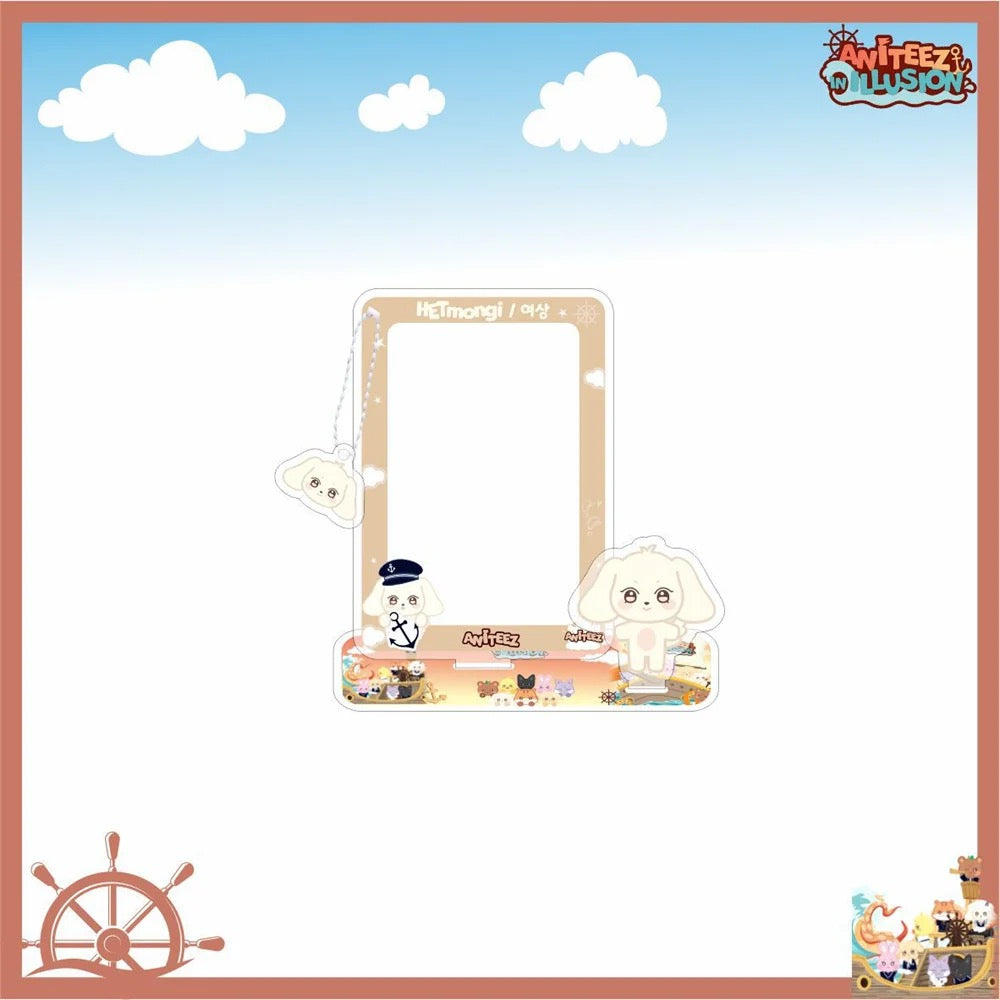 Kpop ATEEZ Standing Board ANITEEZ Cartoon Acrylic Picture Framed PhotoCard Holder Desktop Decoration