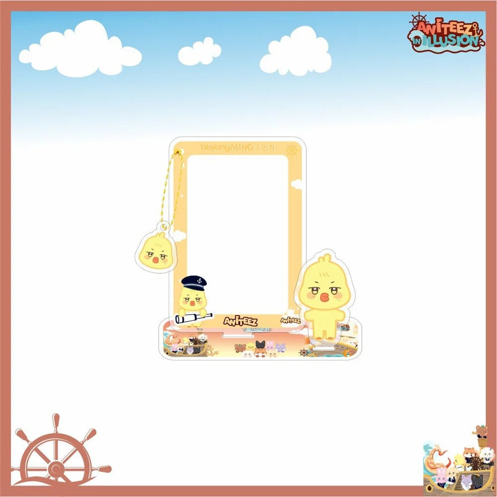 Kpop ATEEZ Standing Board ANITEEZ Cartoon Acrylic Picture Framed PhotoCard Holder Desktop Decoration